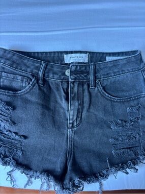 PacSun Black Distressed Denim Cutoff Shorts